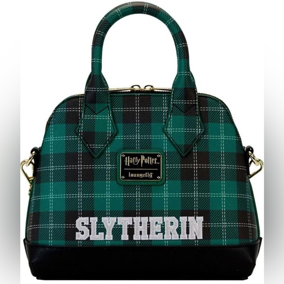 Loungefly Handbags - NWTS Loungefly Harry Potter Slytherin Patch Varsity Plaid Crossbody Bag, Multi